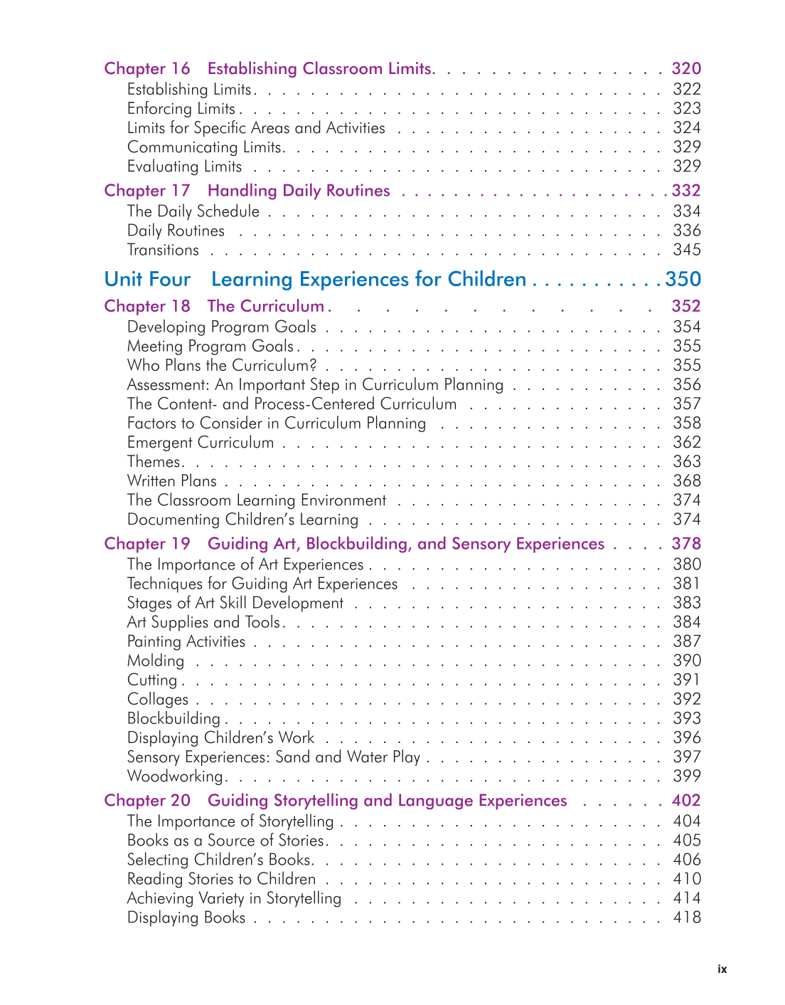 Working with Young Children, 9th Edition page ix