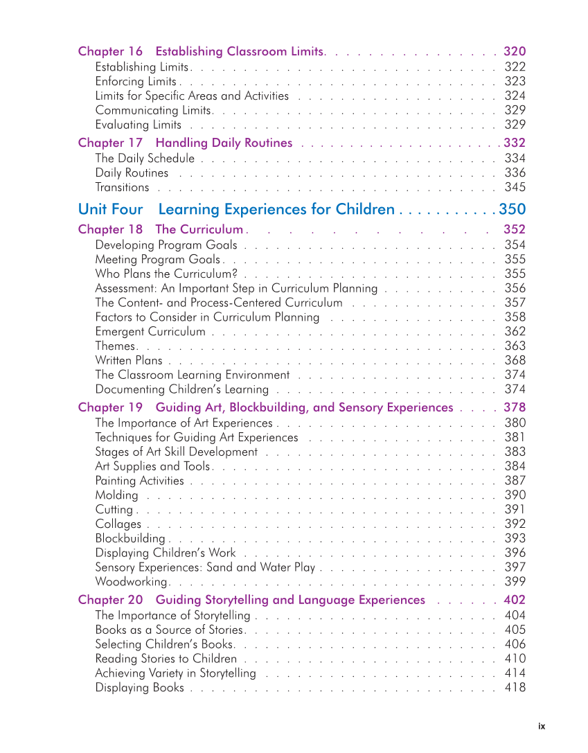 Working with Young Children, 9th Edition page ix