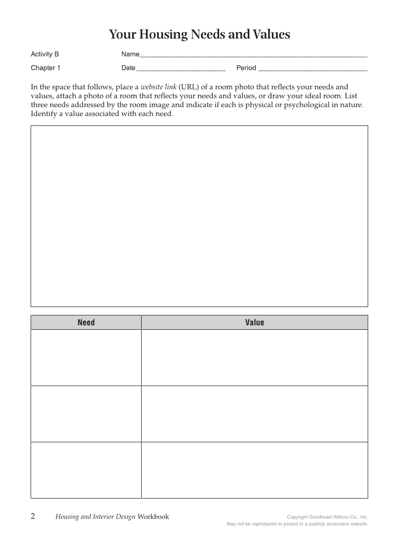 Housing and Interior Design, 11th Edition, Workbook page 2