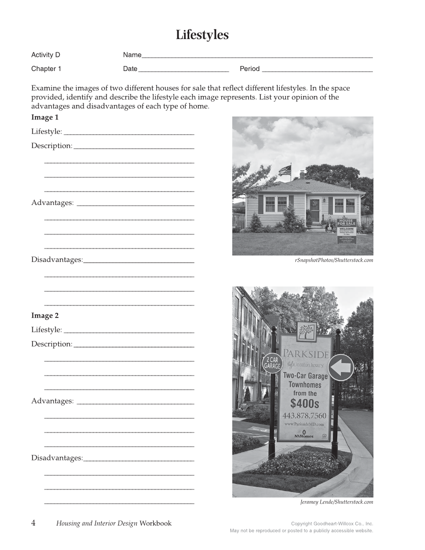 Housing and Interior Design, 11th Edition, Workbook page 4