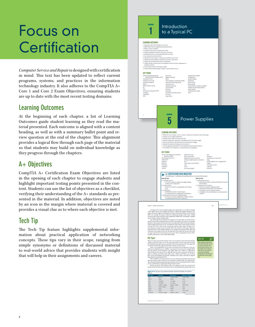 Computer Service and Repair, 5th Edition page 10