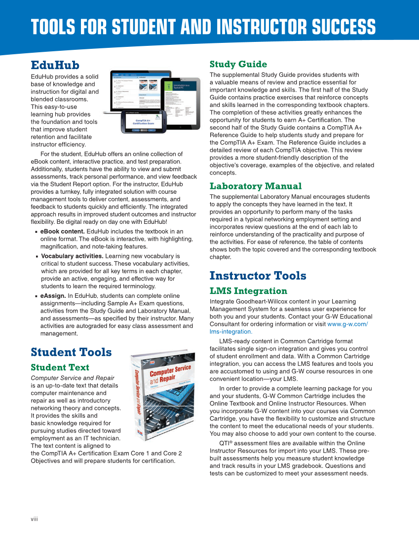 Computer Service and Repair, 5th Edition page 8