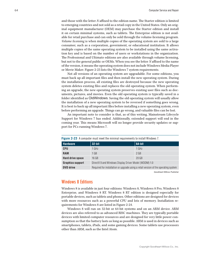 Computer Service and Repair, 5th Edition page 82