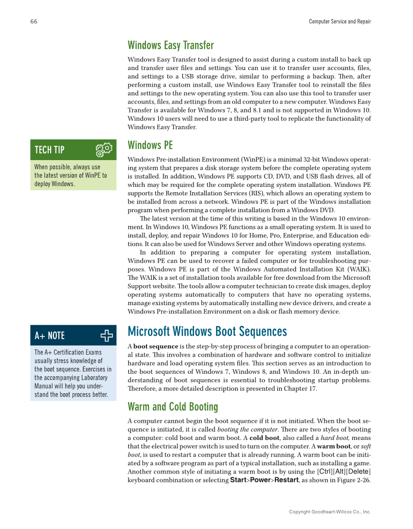 Computer Service and Repair, 5th Edition page 84