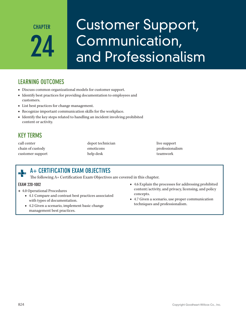 Computer Service and Repair, 5th Edition page 842