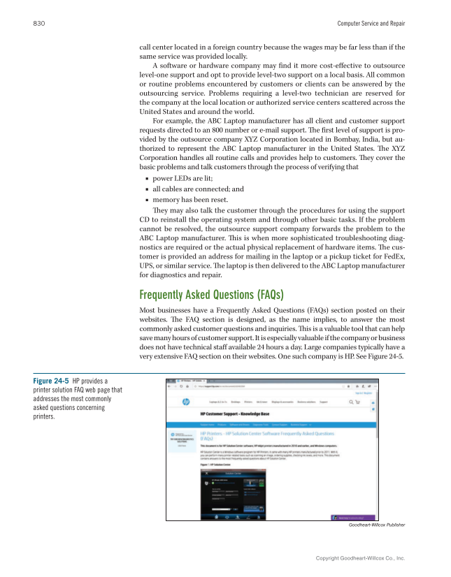 Computer Service and Repair, 5th Edition page 848