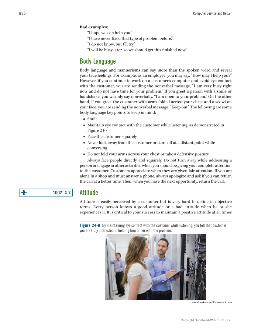 Computer Service and Repair, 5th Edition page 854