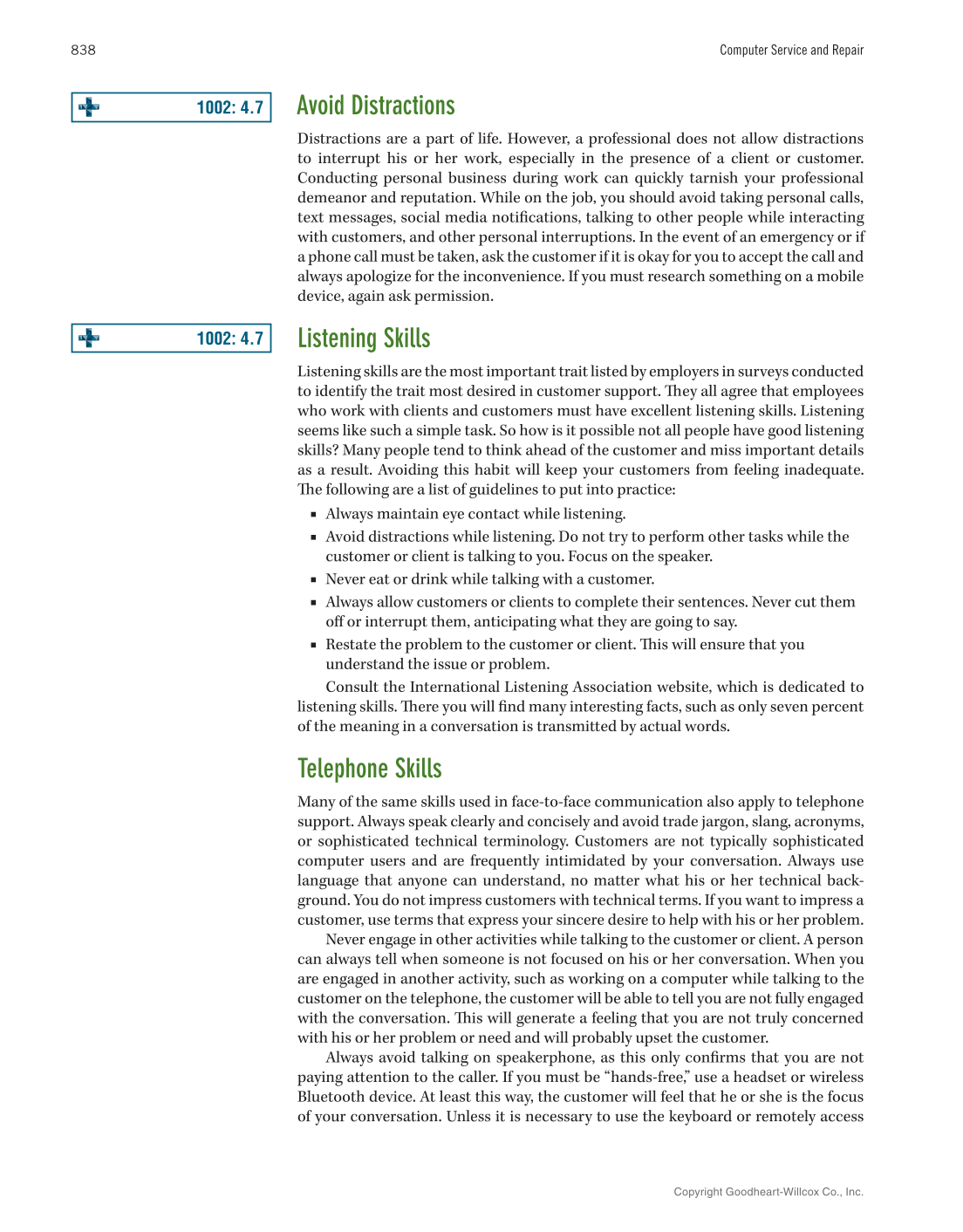 Computer Service and Repair, 5th Edition page 856