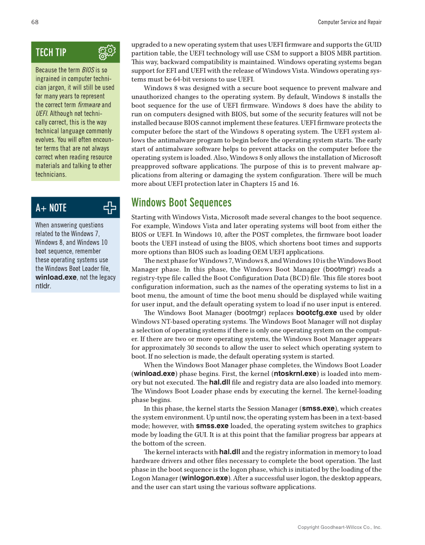 Computer Service and Repair, 5th Edition page 86