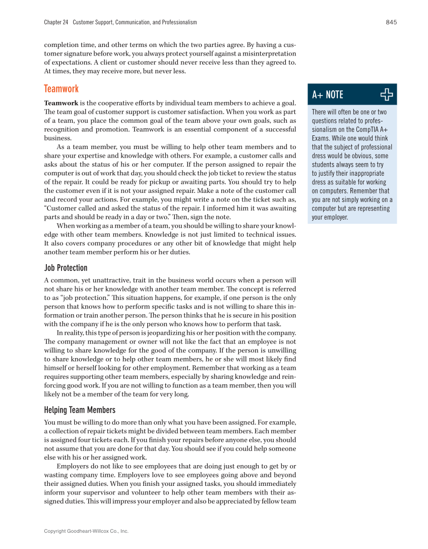 Computer Service and Repair, 5th Edition page 863