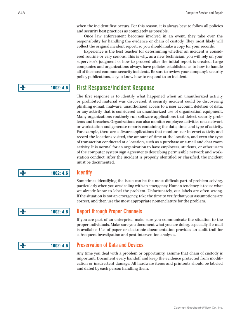 Computer Service and Repair, 5th Edition page 866