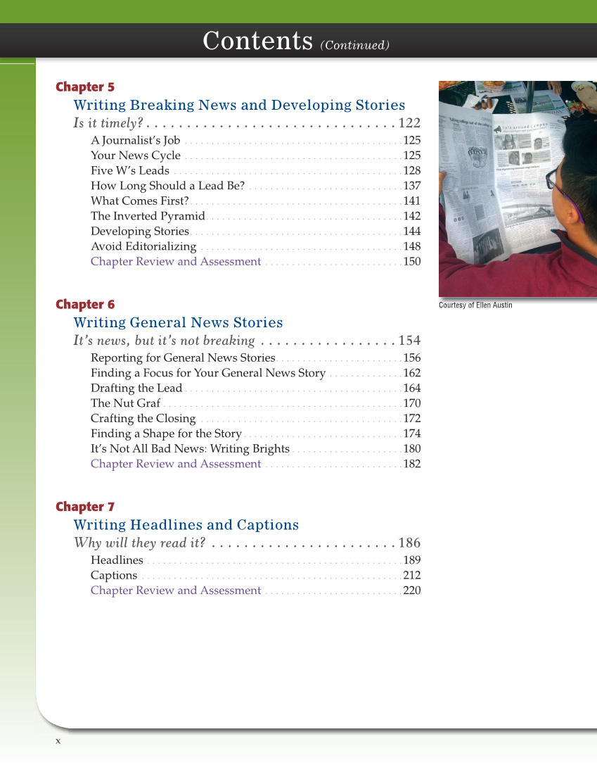 Journalism: Publishing Across Media, 2nd Edition page x