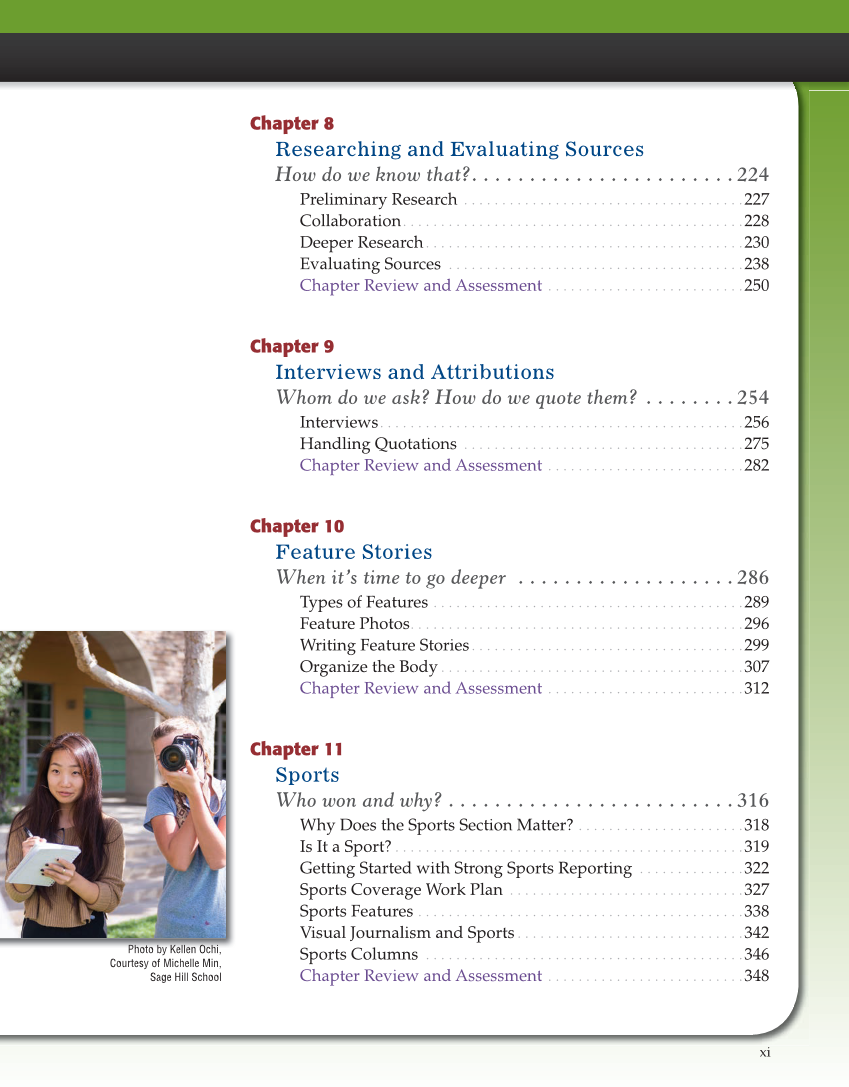 Journalism: Publishing Across Media, 2nd Edition page xi