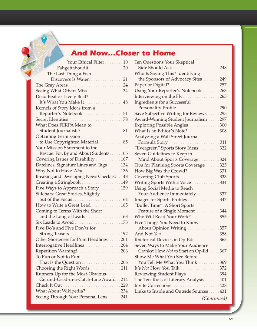 Journalism: Publishing Across Media, 2nd Edition page xv