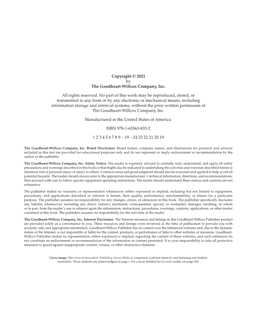 Journalism: Publishing Across Media, 2nd Edition page ii