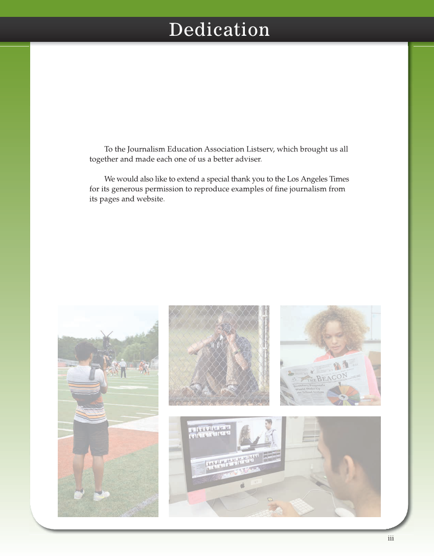Journalism: Publishing Across Media, 2nd Edition page iii