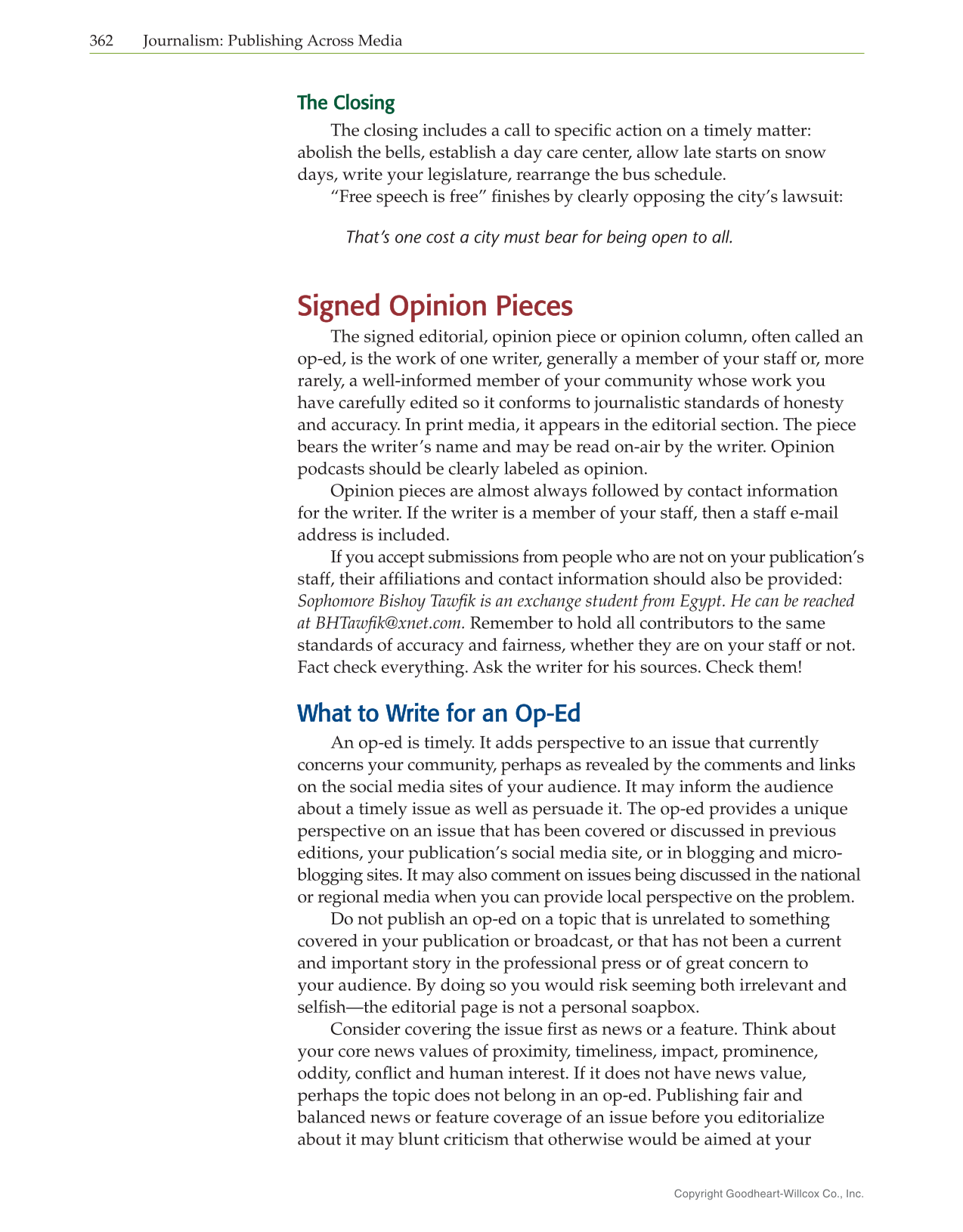 Journalism: Publishing Across Media, 2nd Edition page 362