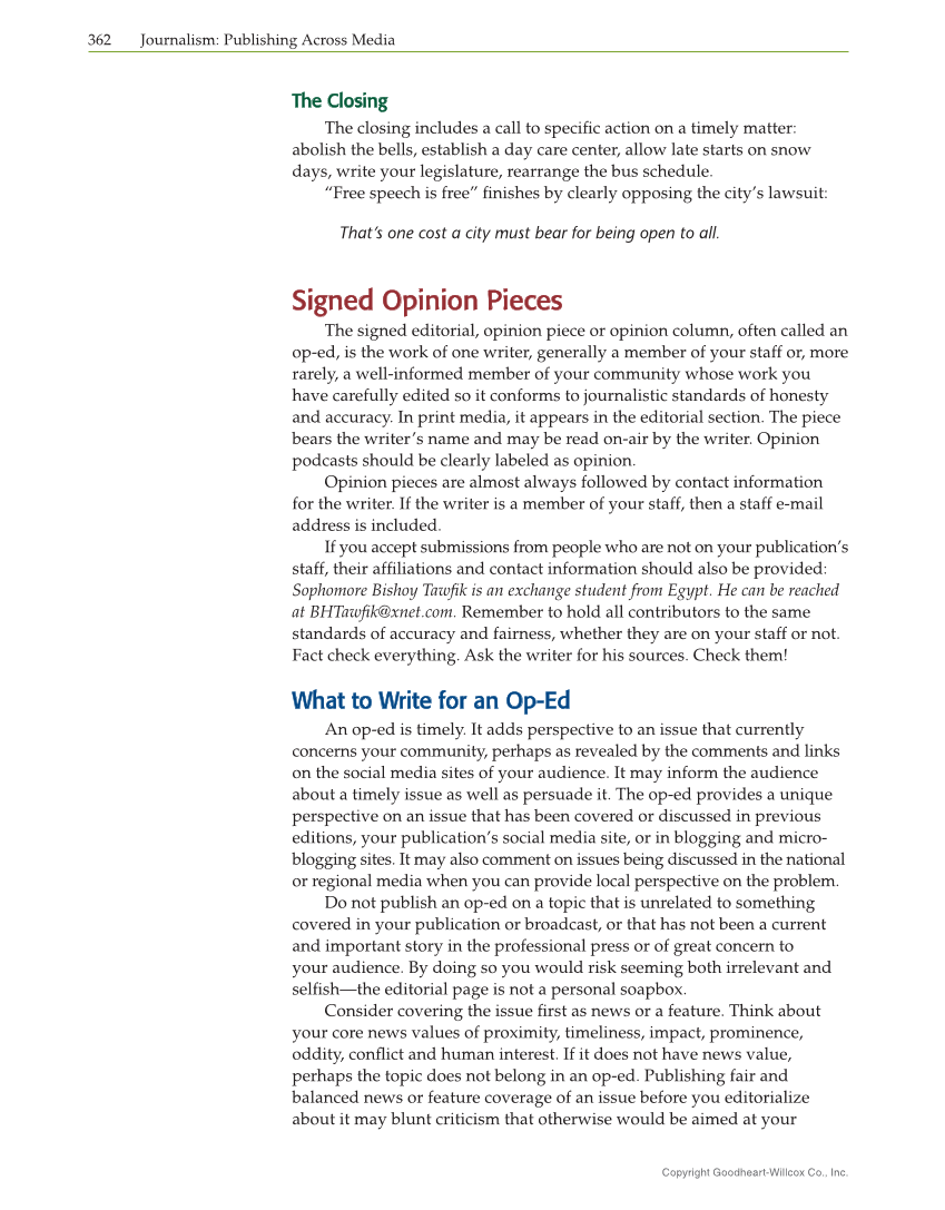 Journalism: Publishing Across Media, 2nd Edition page 362
