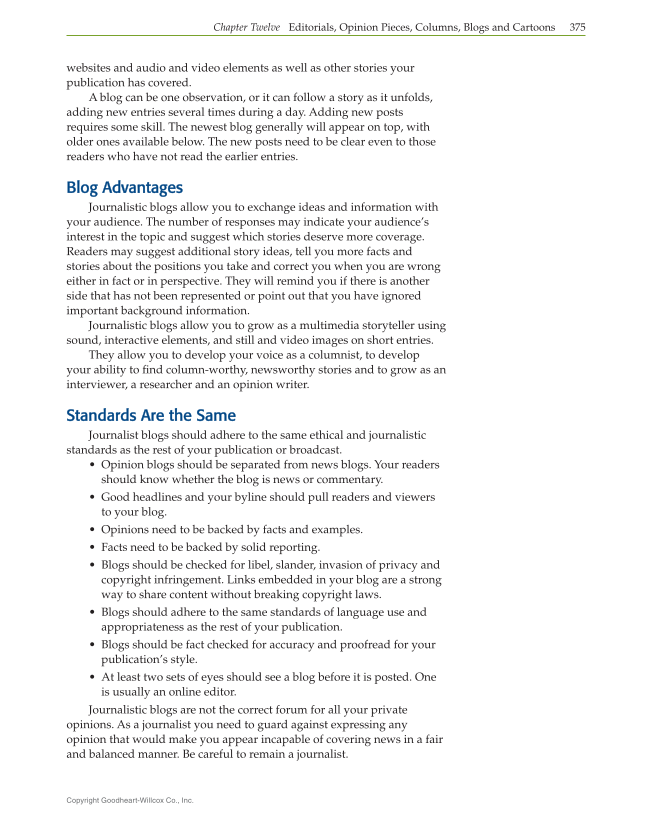 Journalism: Publishing Across Media, 2nd Edition page 375