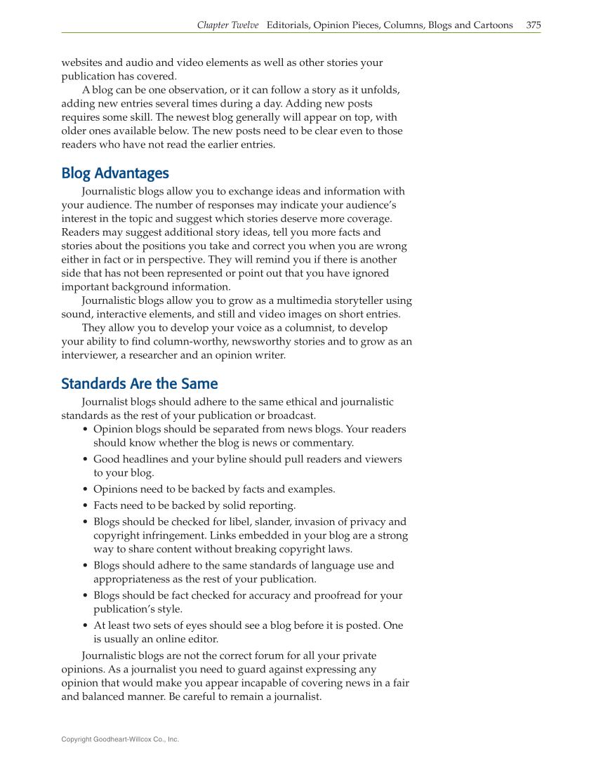 Journalism: Publishing Across Media, 2nd Edition page 375