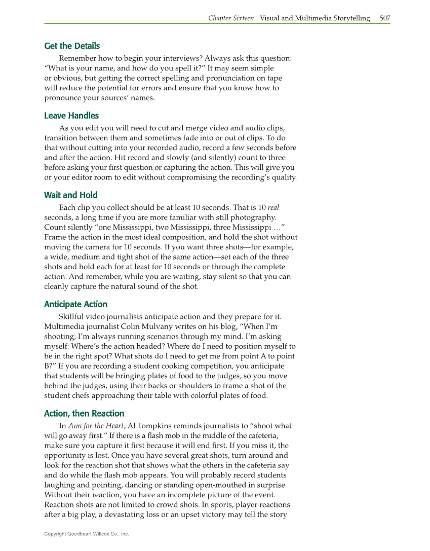 Journalism: Publishing Across Media, 2nd Edition page 507