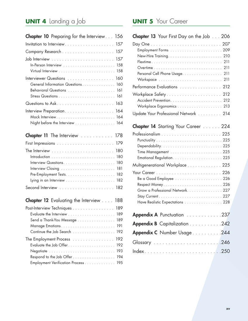 Connect to Your Career 3e page xv