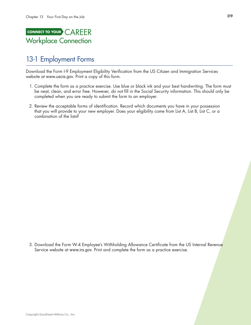 Connect to Your Career 3e page 219