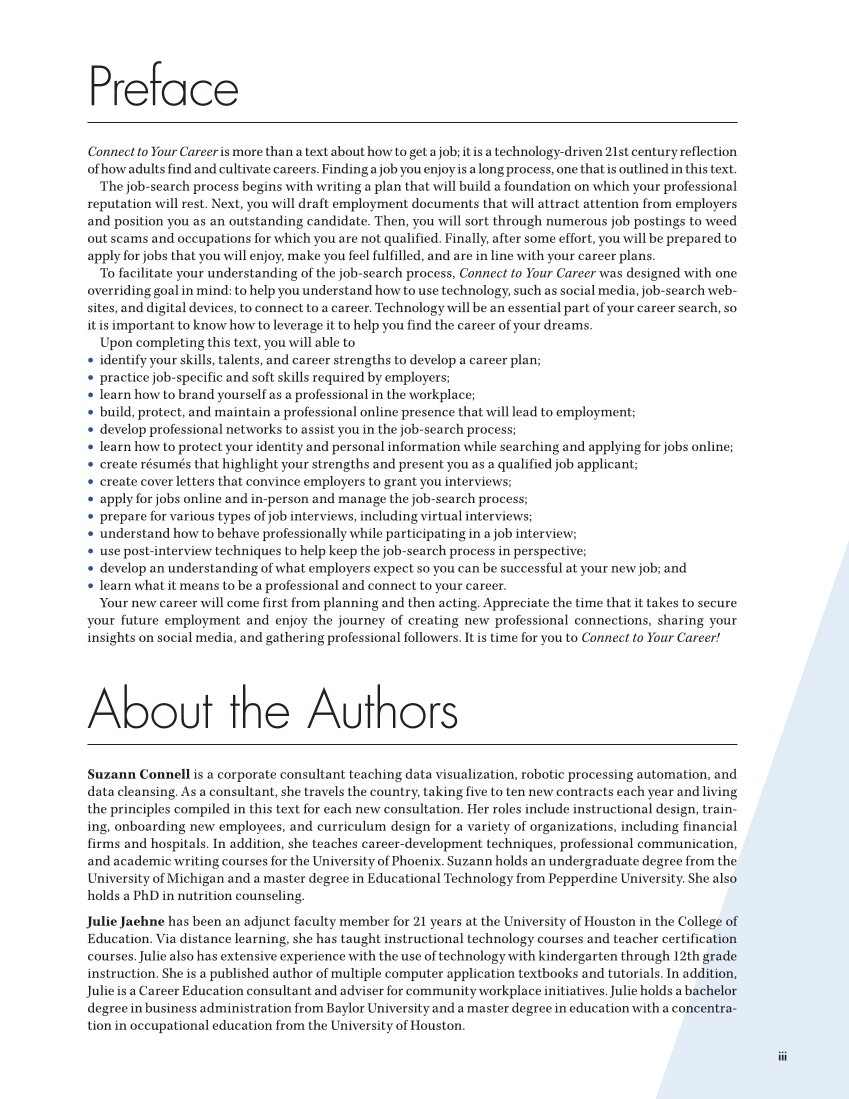 Connect to Your Career 3e page iii