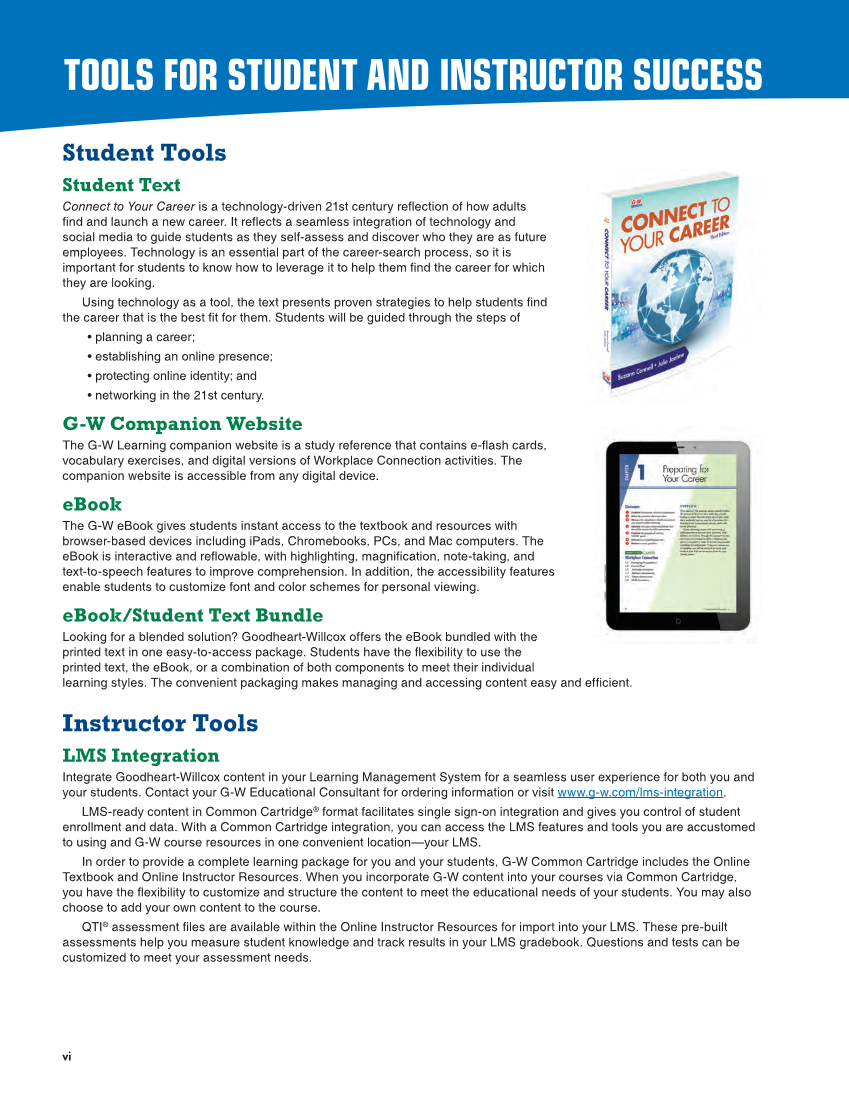Connect to Your Career 3e page vi