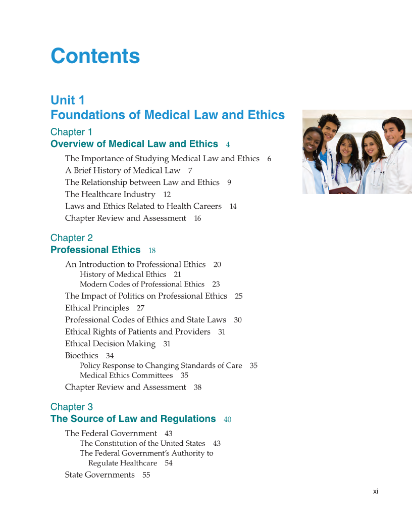 Medical Law & Professional Ethics 2e page xi