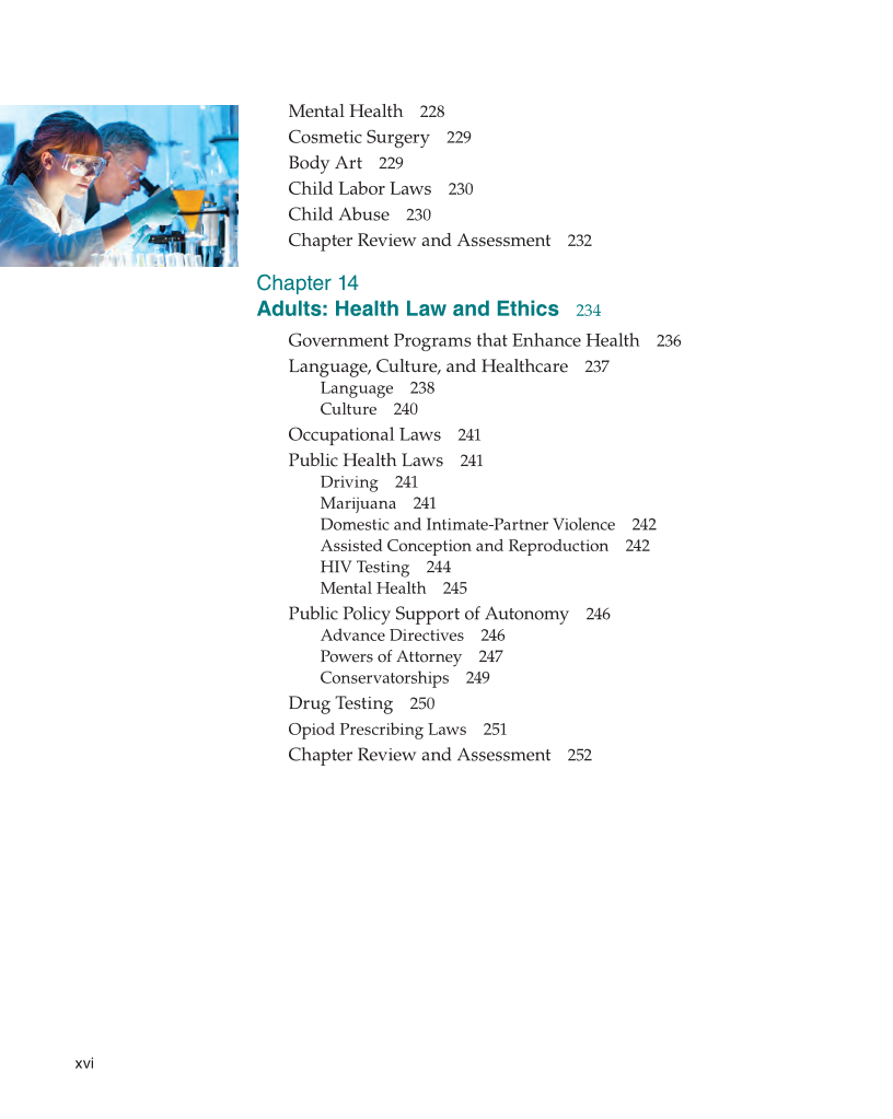 Medical Law & Professional Ethics 2e page xvi