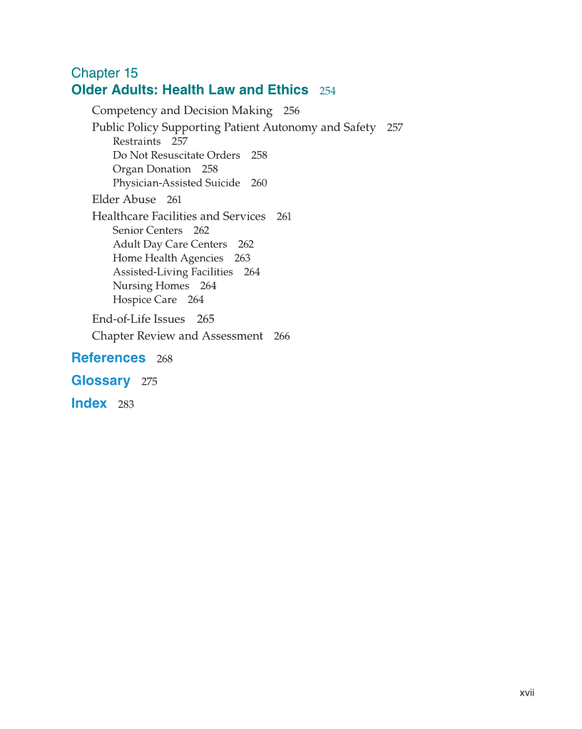 Medical Law & Professional Ethics 2e page xvii