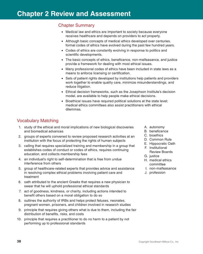 Medical Law & Professional Ethics 2e page 38