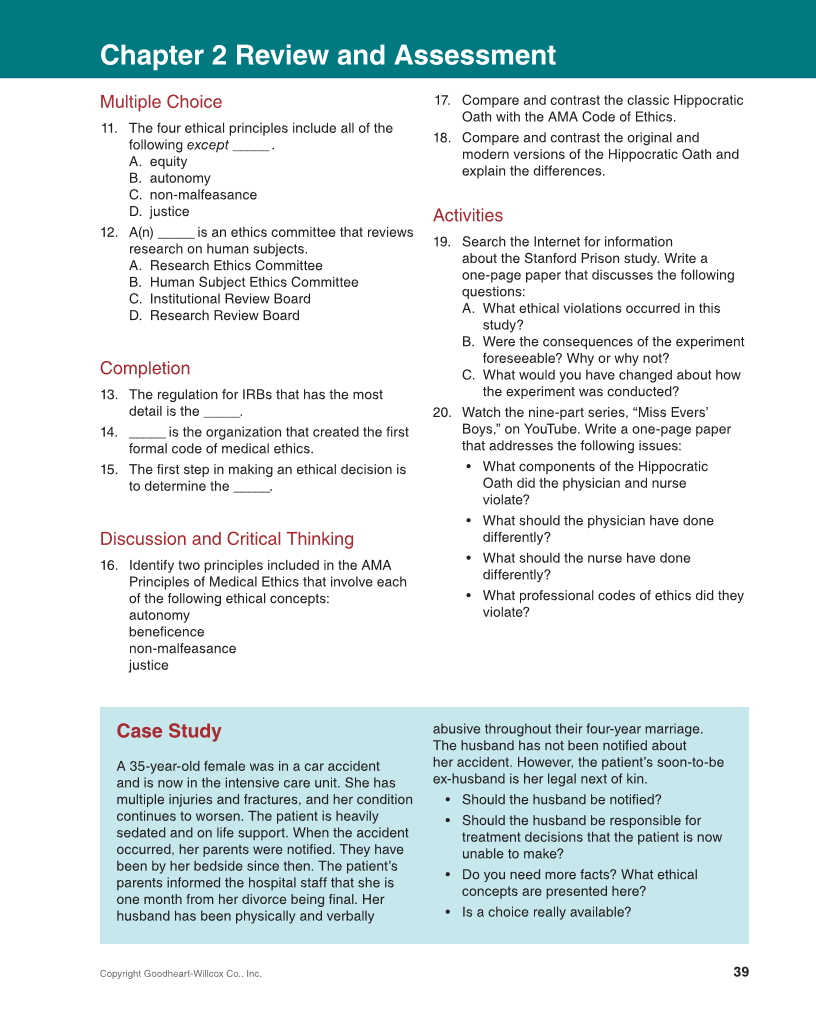 Medical Law & Professional Ethics 2e page 39