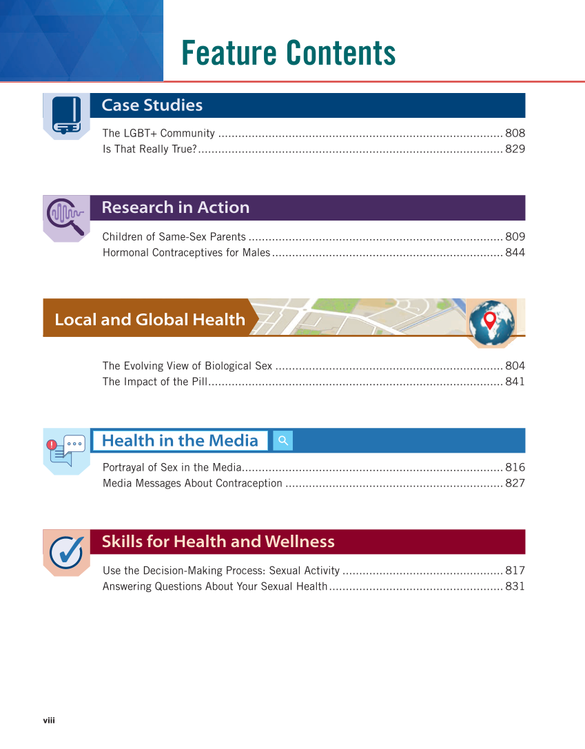 Human Sexuality to Accompany Essential Health Skills 3e page viii