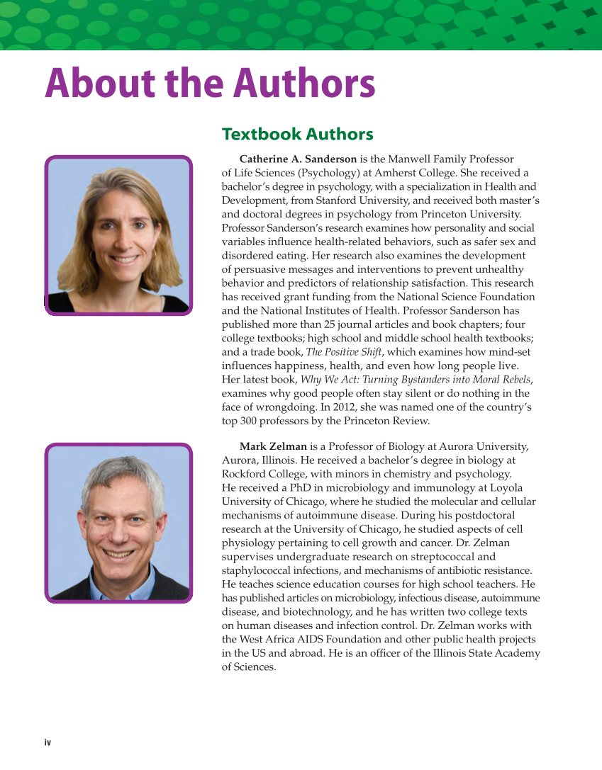 Human Sexuality to Accompany Essential Health Skills for Middle School 2e page iv