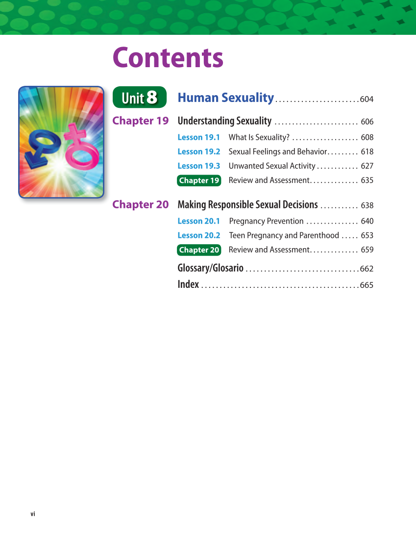 Human Sexuality to Accompany Essential Health Skills for Middle School 2e page vi