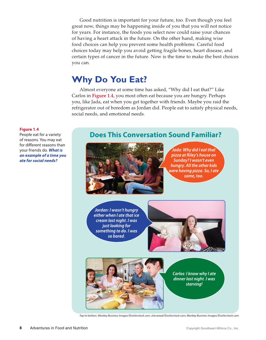 Adventures in Food and Nutrition 6e, Textbook page 8