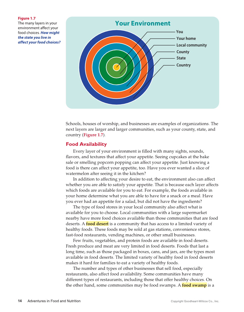 Adventures in Food and Nutrition 6e, Textbook page 14