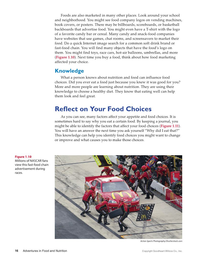Adventures in Food and Nutrition 6e, Textbook page 16