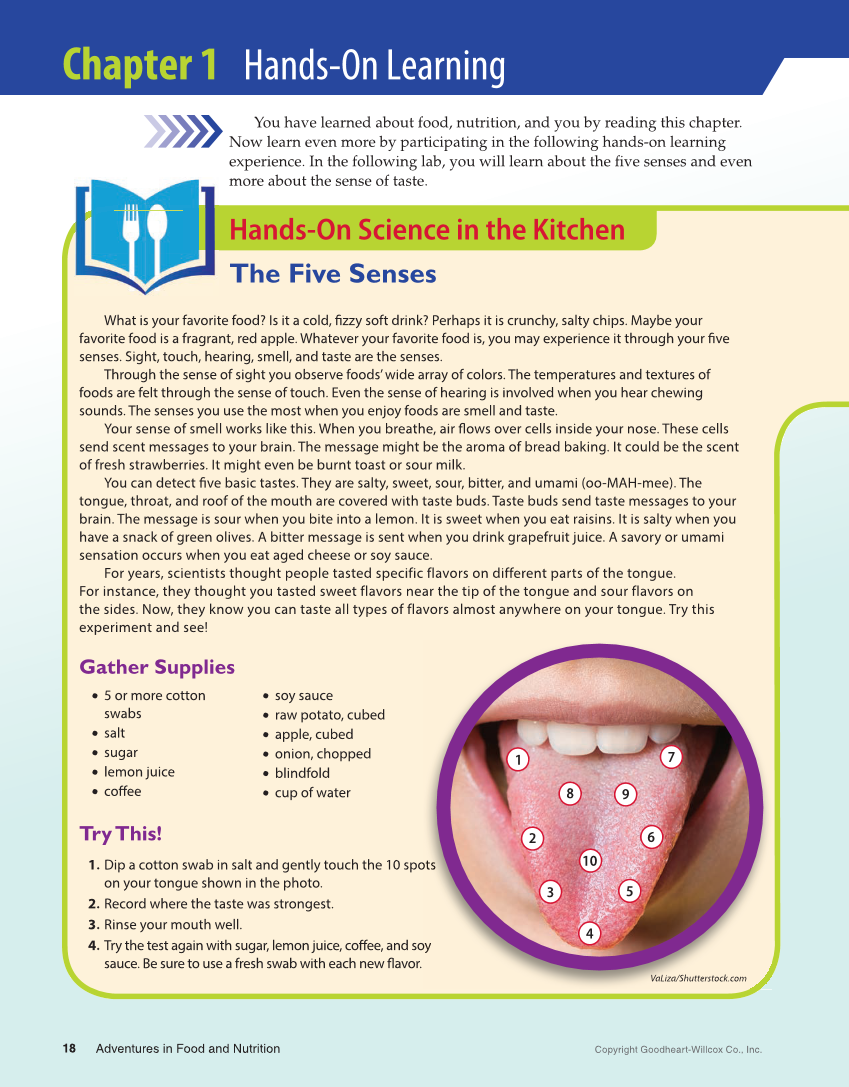Adventures in Food and Nutrition 6e, Textbook page 18