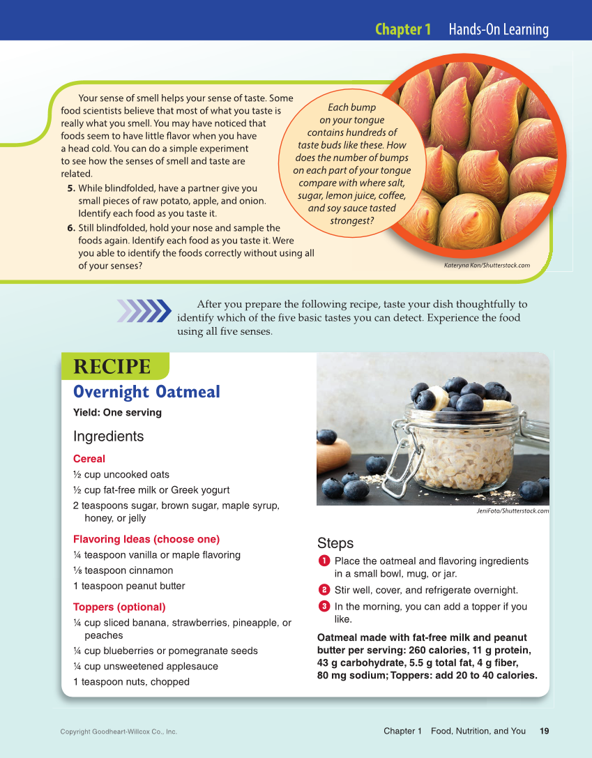 Adventures in Food and Nutrition 6e, Textbook page 19