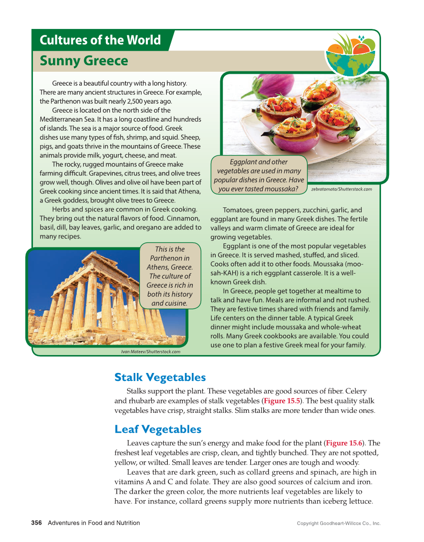 Adventures in Food and Nutrition 6e, Textbook page 356