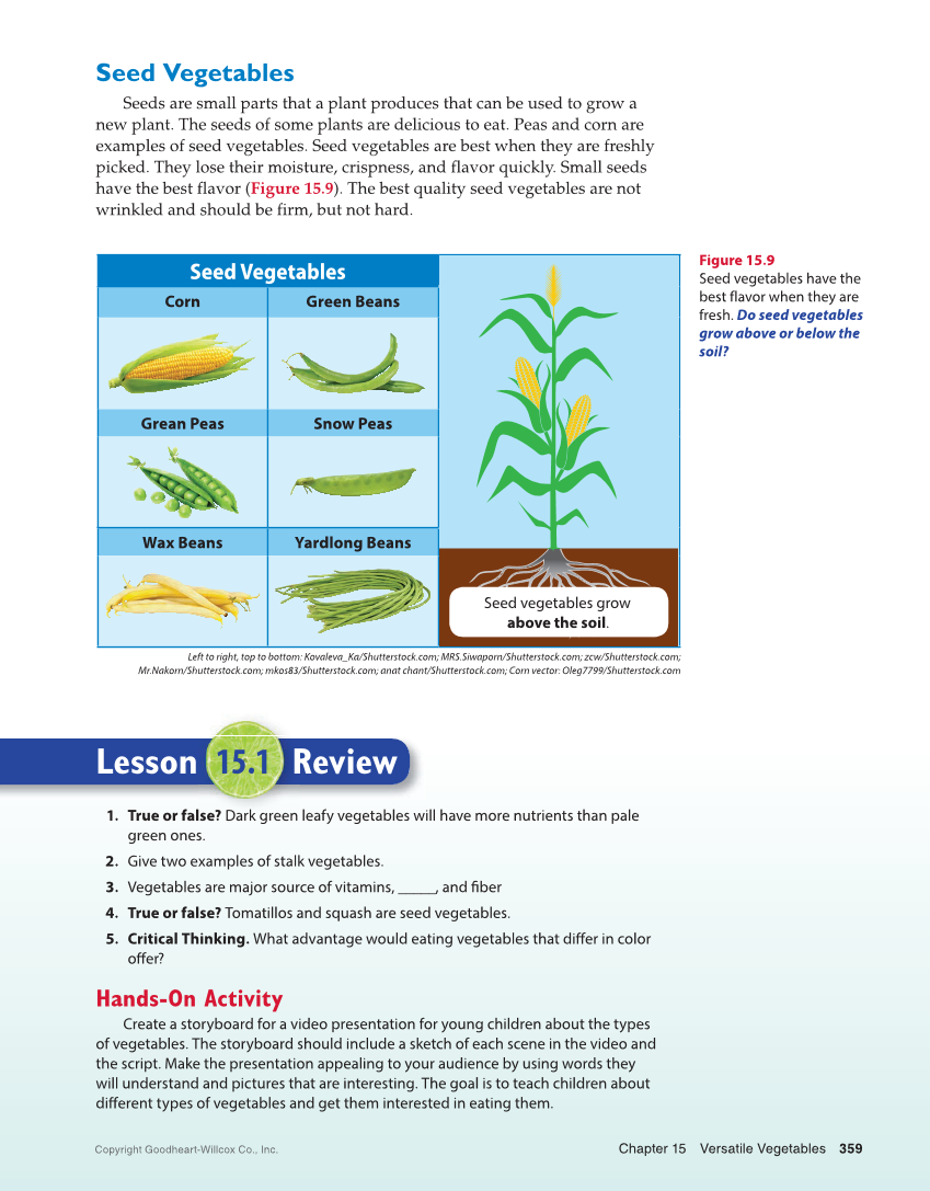 Adventures in Food and Nutrition 6e, Textbook page 359