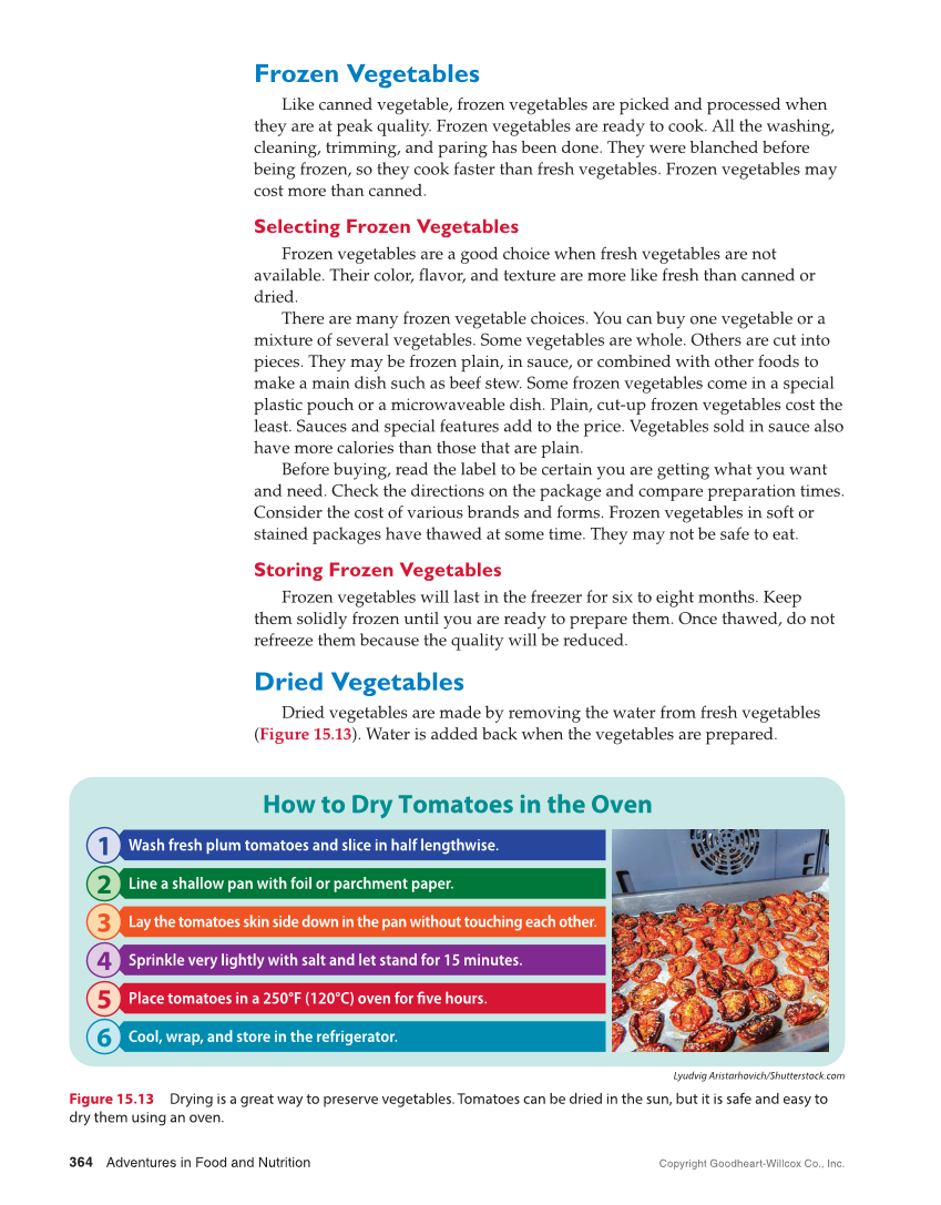 Adventures in Food and Nutrition 6e, Textbook page 364