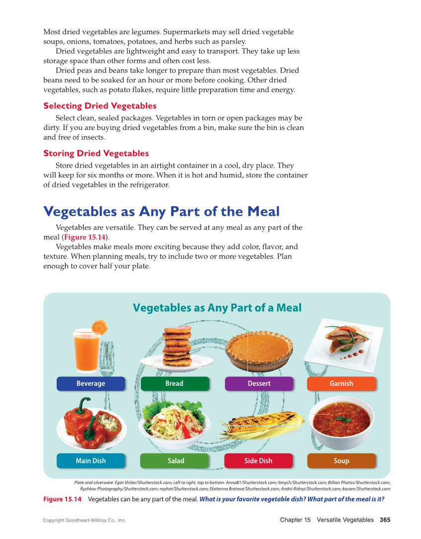 Adventures in Food and Nutrition 6e, Textbook page 365