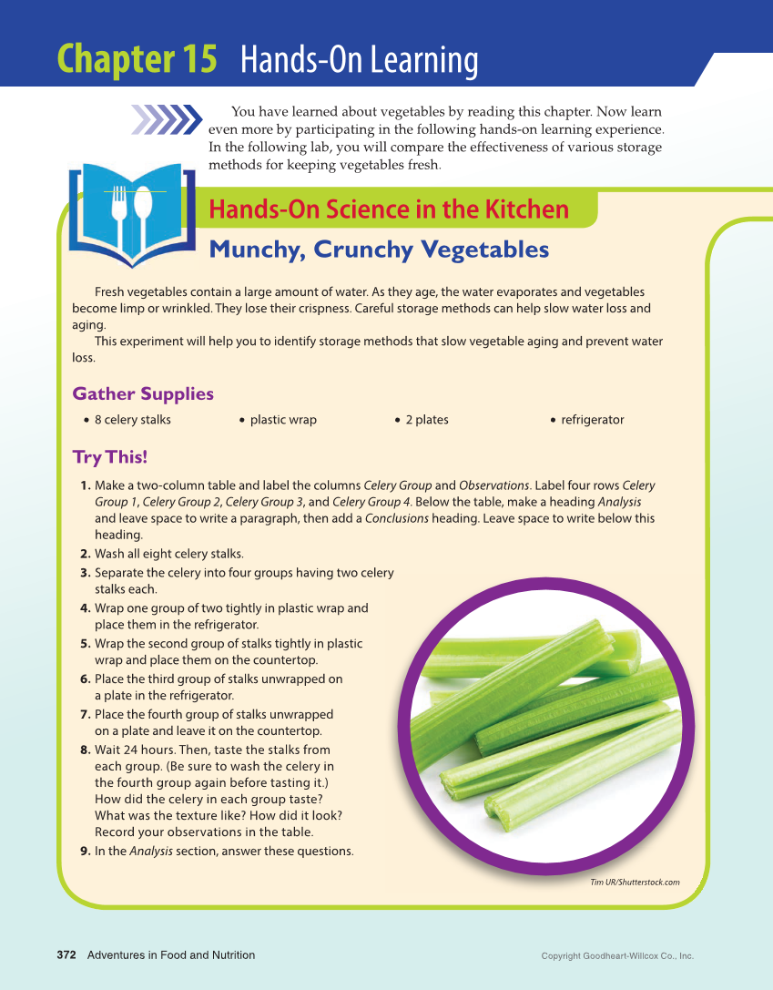 Adventures in Food and Nutrition 6e, Textbook page 372
