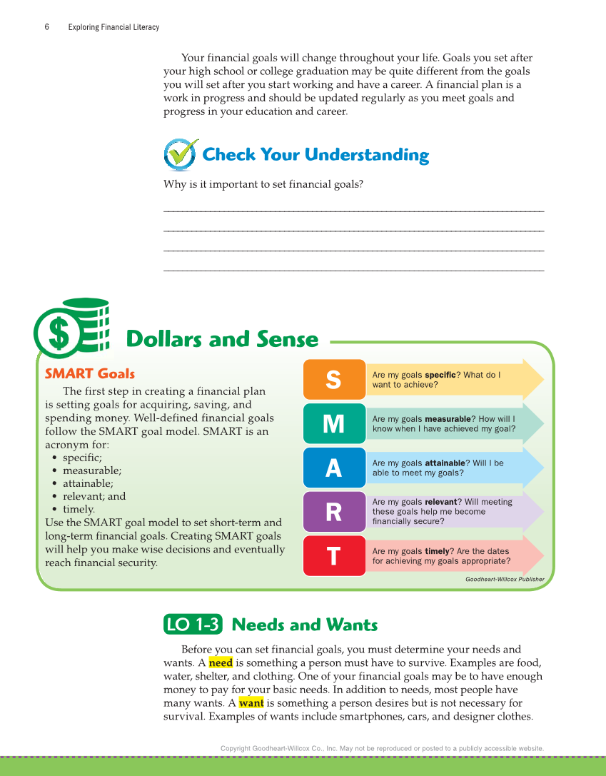 Exploring Financial Literacy, 2nd Edition page 6