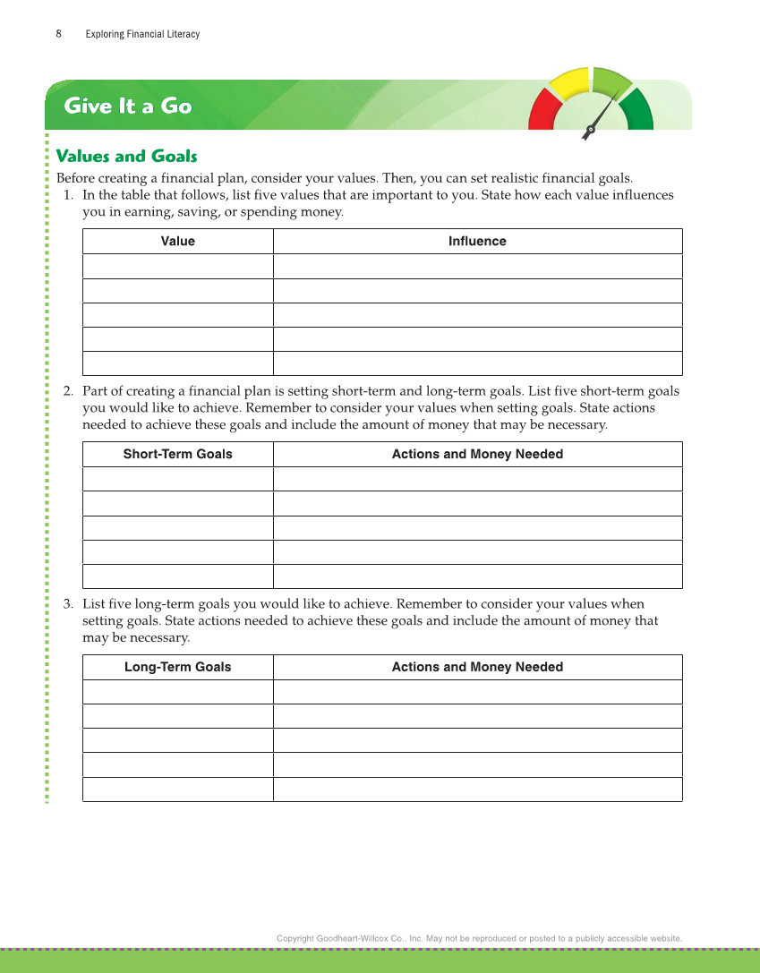 Exploring Financial Literacy, 2nd Edition page 8