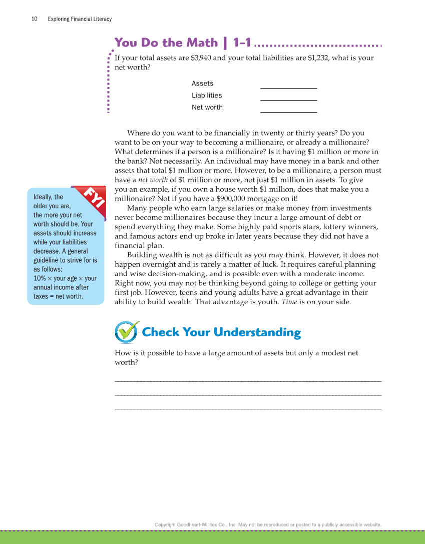 Exploring Financial Literacy, 2nd Edition page 10
